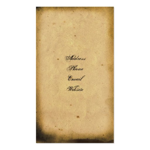 Antique Scroll Business Card (back side)