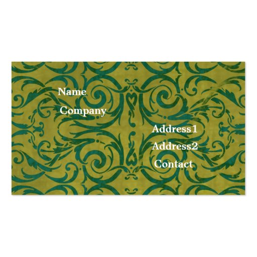 antique scroll business card (front side)