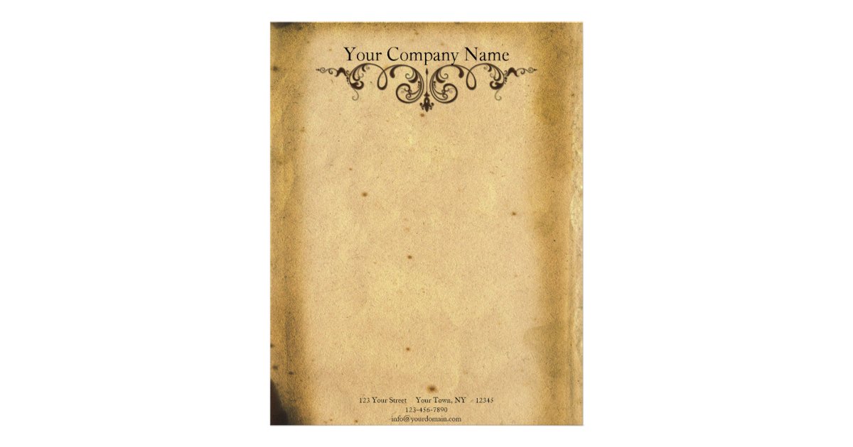 Antique Scroll Letterhead | Zazzle