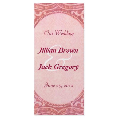 Antique Scroll Wedding Program Customized Rack Card by jan4insight