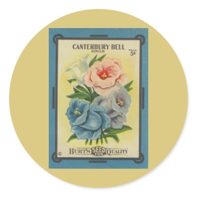 Antique Seed Packet: Canterbury Bells Sticker by botanicalblooms
