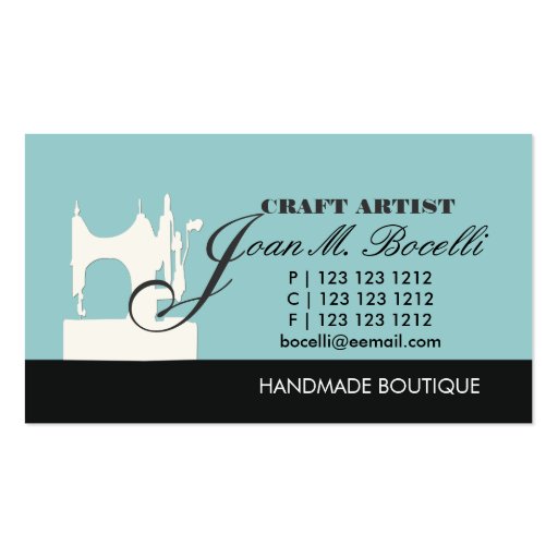 Antique Sewing Machine Business Cards (front side)