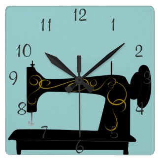 Antique Sewing Machine Wall Clock