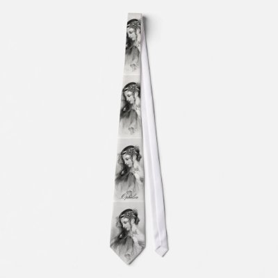 Antique Shakespeare Ophelia John Hayter Portrait Neck Wear by Biblioartgifts