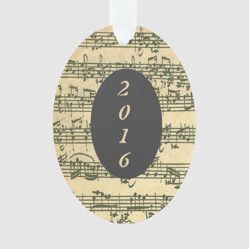 Antique Sheet Music Bach Manuscript Custom Year Ornament Zazzle