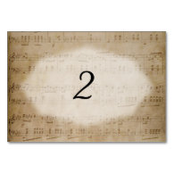 Antique Sheet Music Table Number Placecards Table Card