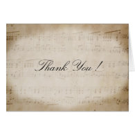 Music Theme Antique Sheet Music Thank You Card