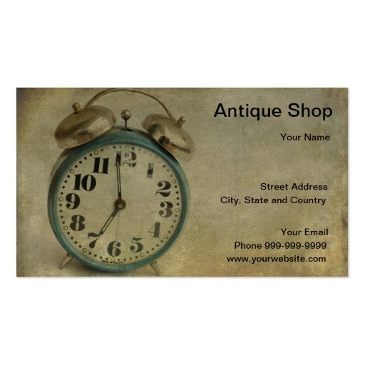 Antique Shop Business Card (front side)
