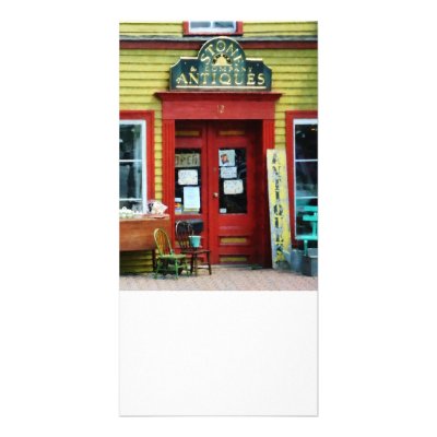 Antique Shop With Two Chairs Custom Photo Card by SusanSavad