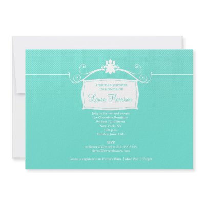 Antique Sign: Aqua Bridal Shower Invitation by PoshBetty