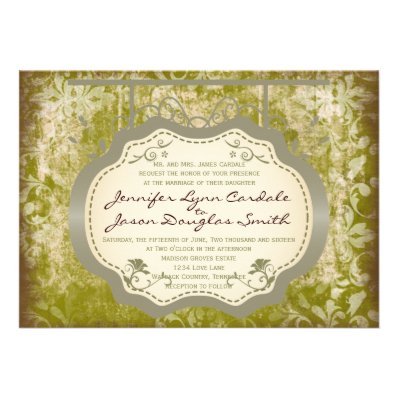 Antique Sign Country Distressed Wedding Invitation