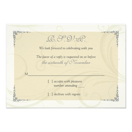 Antique Silver Gold Celtic Knot Wedding Reply Card Custom Invitation