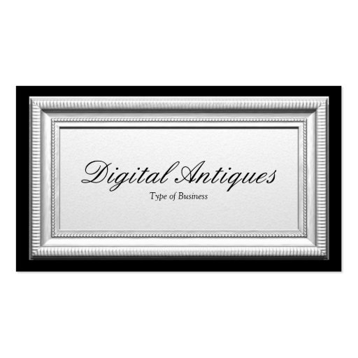 Antique Silver Picture Frame Business Cards (front side)