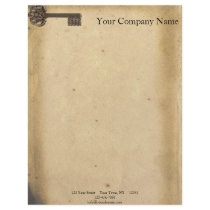 Antique Skeleton Key Letterhead Template