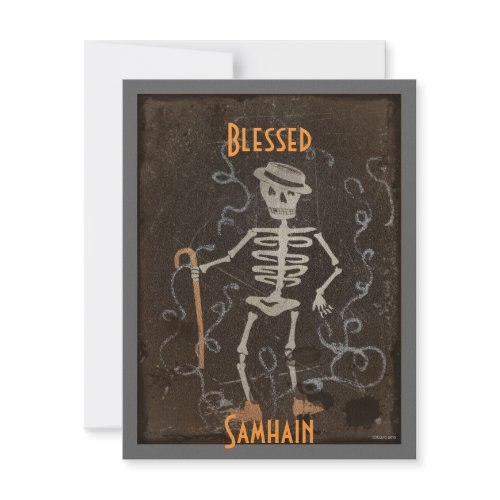Antique Skeleton Samhain invitation