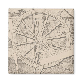 Antique Spinning Wheel Arts Crafts Magnet magnet
