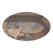 Antique Spiritual Tolling Bell Tower Angel Sticker