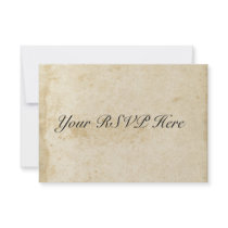 Antique Stained Paper RSVP Card Invite