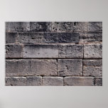 Antique stone wall, Phaistos, Crete, Greece Print