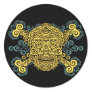 Antique Sugar Skull & Crossbones 2c Round Sticker