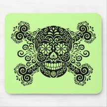 Antique Sugar Skull & Crossbones Mousepad