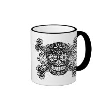 Antique Sugar Skull & Crossbones Mug