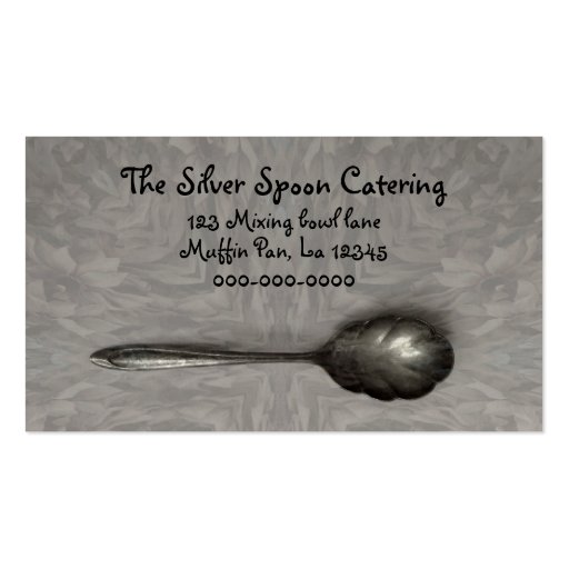 Antique sugar spoon catering business cards