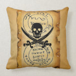 ANTIQUE TALISMAN / PIRATES TREASURE MAP THROW PILLOW