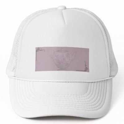 Antique Tea Time on Mauve Hat by BeSeenBranding