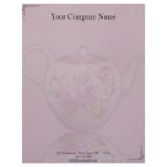 Antique Tea Time on Mauve Letterhead Design