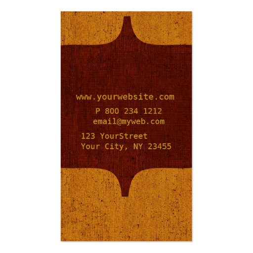 Antique Textured Monogrammed Business Card Template (back side)