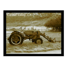 Antique Tractor Carmel Valley, CA Postcard
