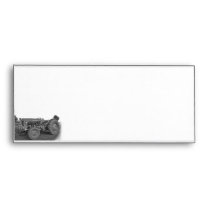 Antique Tractor in Black and White Envelope