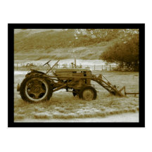 Antique Tractor Postcard