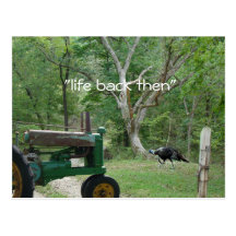 antique tractor & turkey Postcard- customize