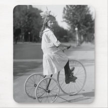 Antique Tricycle Girl, 1913 Mouse Pads