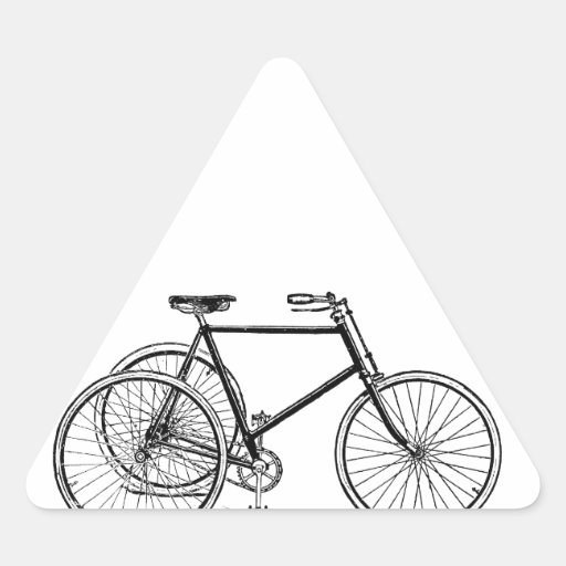 Antique Tricycle Triangle Sticker Zazzle