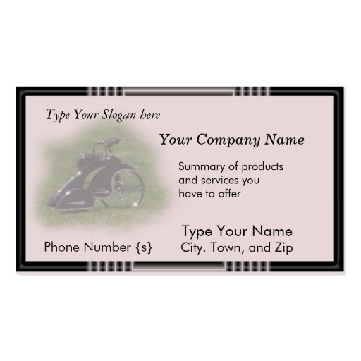 Antique Trike card-customize Business Cards (front side)