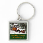 Antique Truck in Snow - Franklin County, Mississip Key Chain