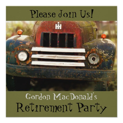 Antique Truck Retirement Party Invite