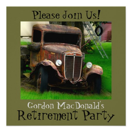 Antique Truck Retirement Party Invite