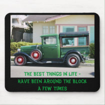 antique truck, The Best Things In Life Have Be... mousepads