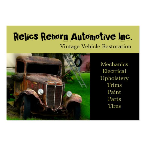 Antique Vehicle  Old Truck  Repair Shop Business Card Templates