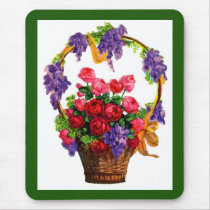 Antique Victorian Basket of Roses ... mousepads