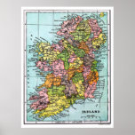 Antique Victorian Era Map of Ireland posters