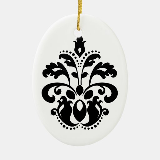 Antique victorian lolita damask motif christmas tree ornament