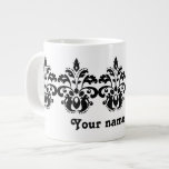 Antique victorian lolita damask pattern extra large mug