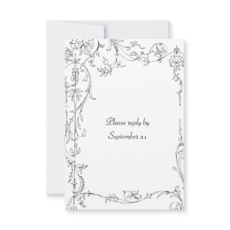 Antique Vine Border RSVP with envelopes zazzle_invitation