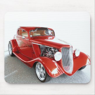 Antique Vintage Collector RED car mousepad