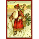 Antique Vintage Father Christmas Santa Ornament Photo Sculpture